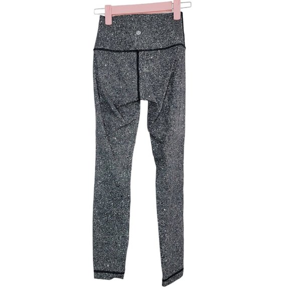 Lululemon Align Pant II 25" Size 2 Luminesce Splatter Ice Grey Black Legging - Picture 2 of 3